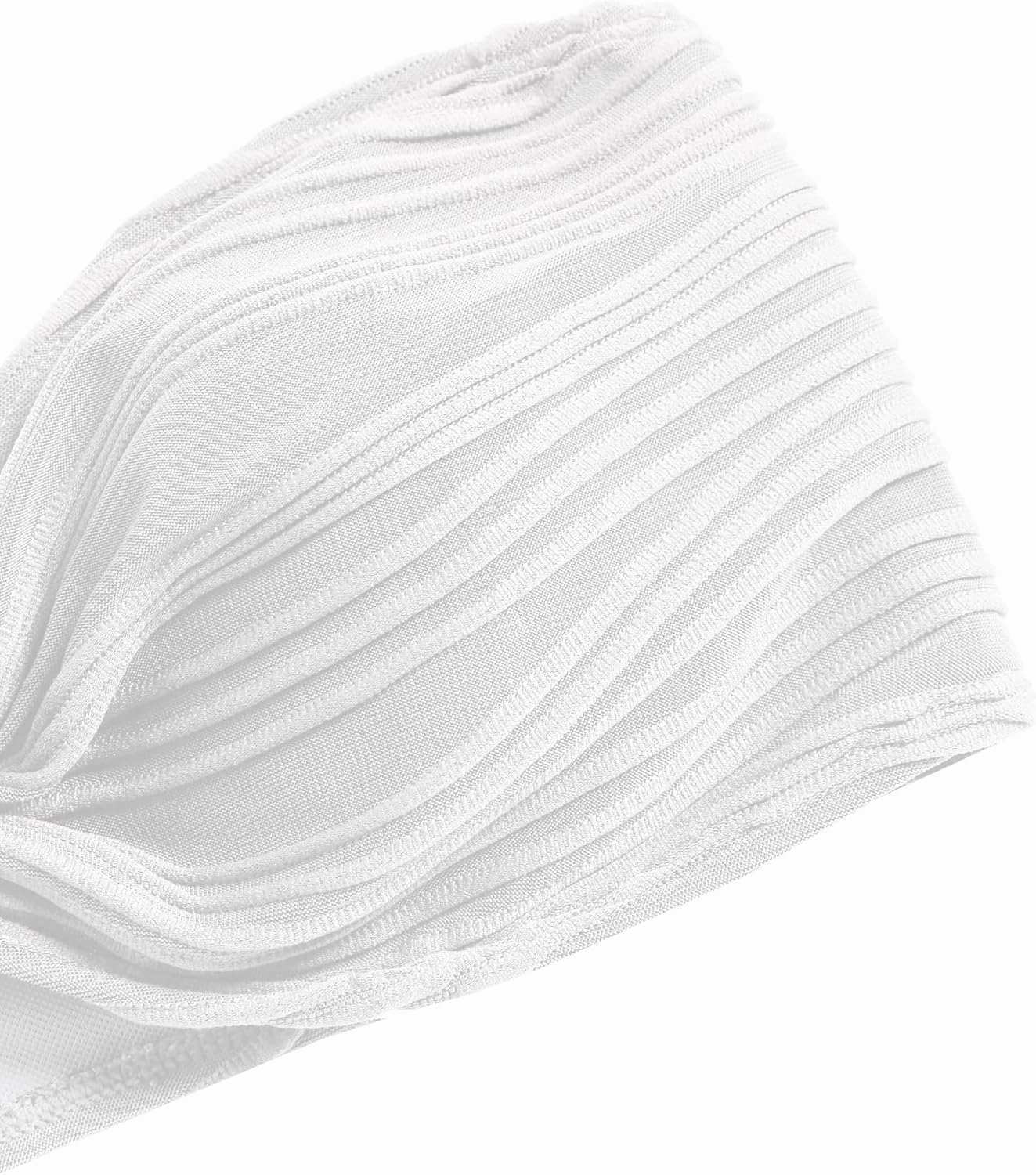 ZAFUL Women's One Shoulder Bikini Top Twisted Ruched Padded Bandeau Bikini Top Swimsuit Bathing Suits Top