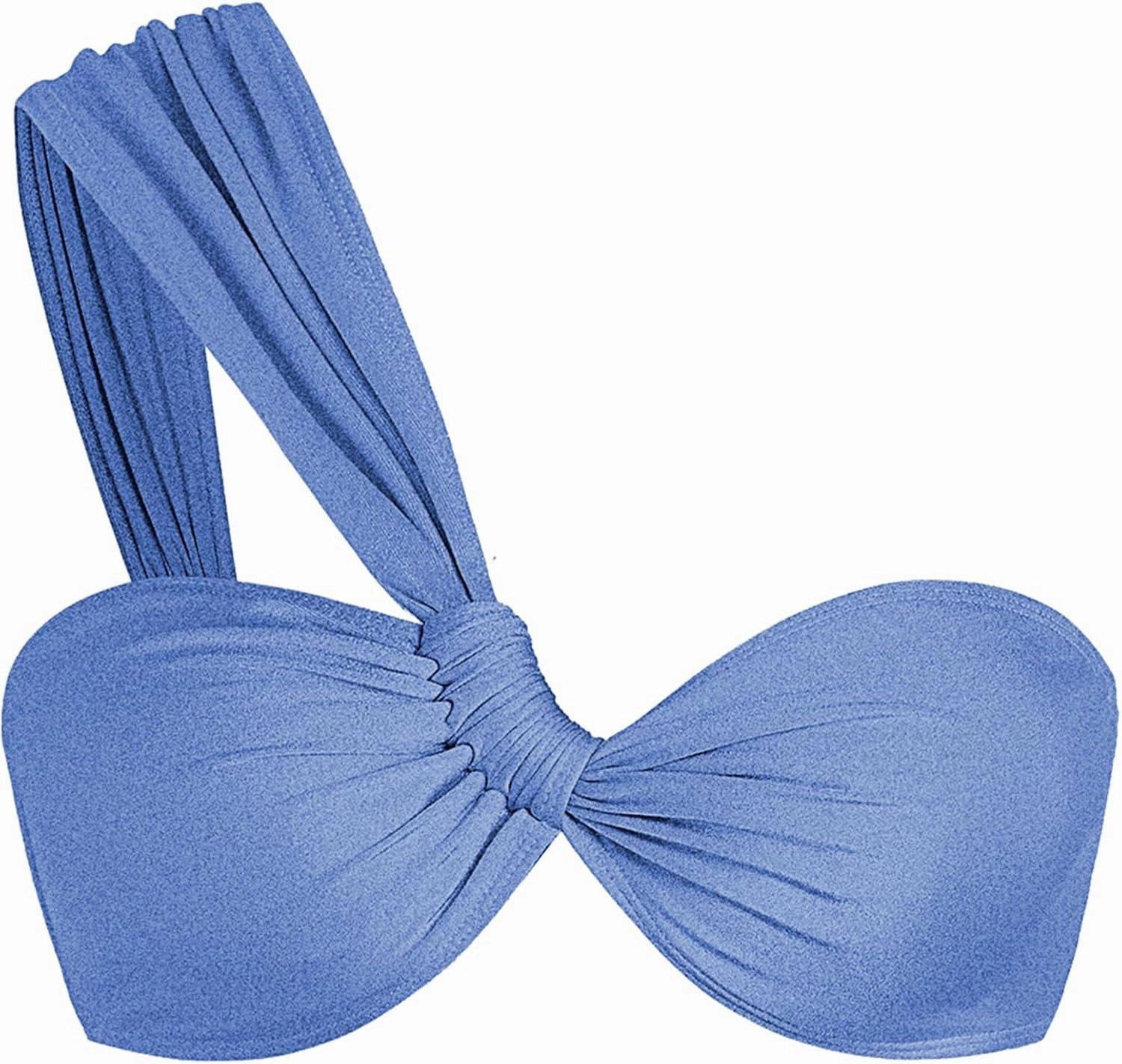 ZAFUL Women's One Shoulder Bikini Top Twisted Ruched Padded Bandeau Bikini Top Swimsuit Bathing Suits Top