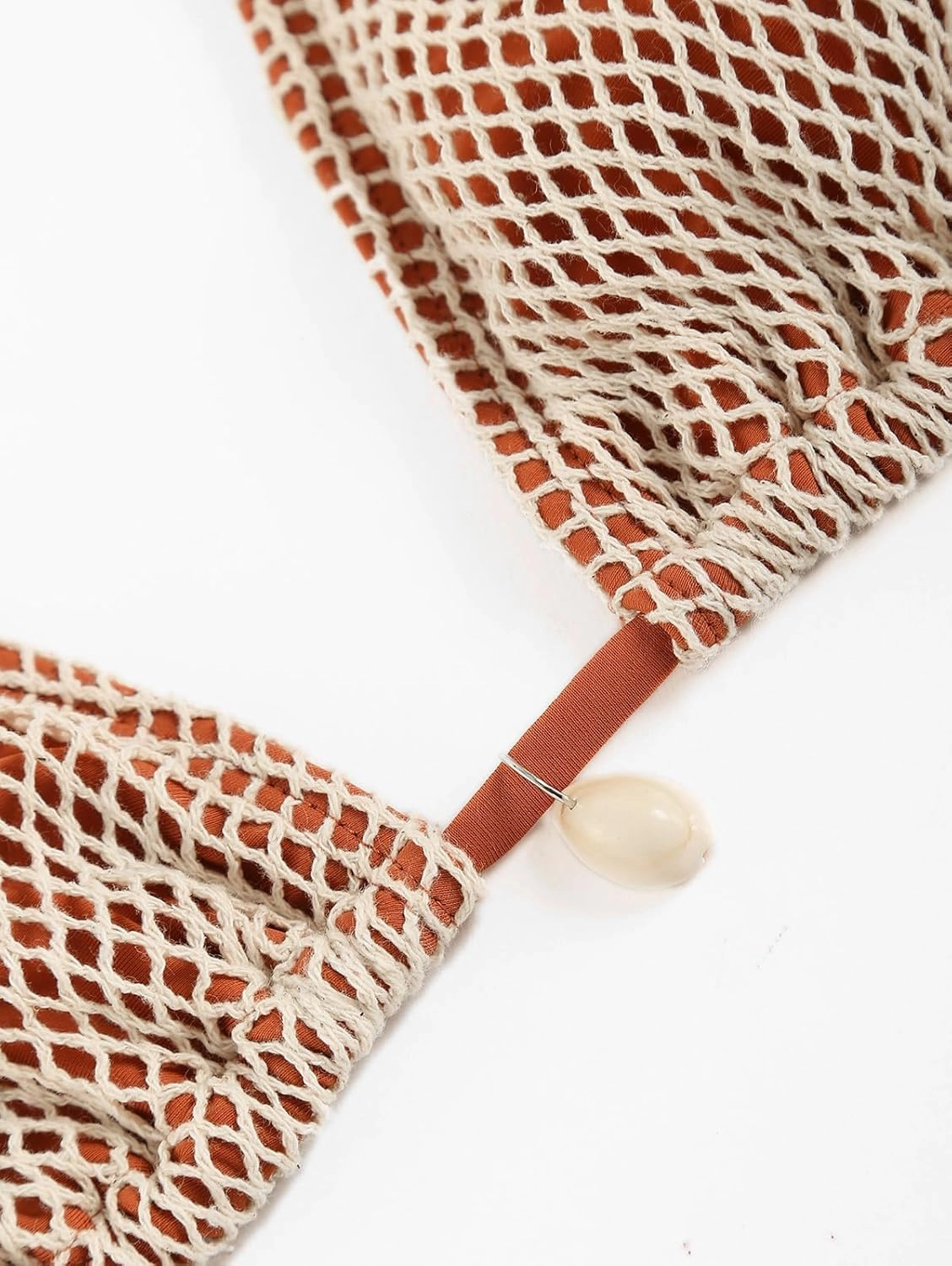 ZAFUL Women's Triangle Bikini Top Multiway Fishnet Tie Back Bandeau Halter String Bikini Swimsuit Bathing Suit