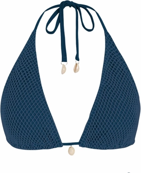 ZAFUL Women's Triangle Bikini Top Multiway Fishnet Tie Back Bandeau Halter String Bikini Swimsuit Bathing Suit