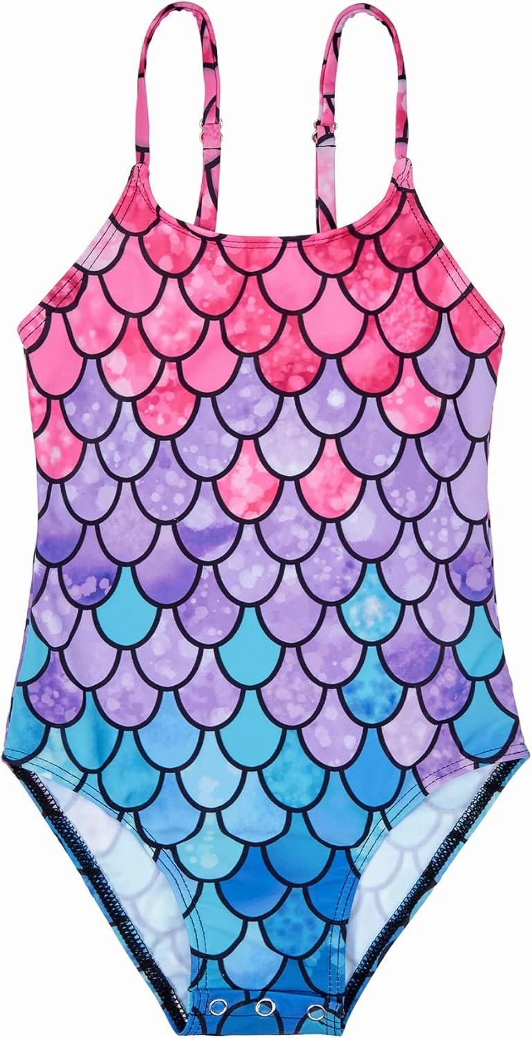 Zando Toddler One Piece Swimsuits Girls Beach Bathing Suit Kids Cute Swimwear Quick Dry 1-10 Years