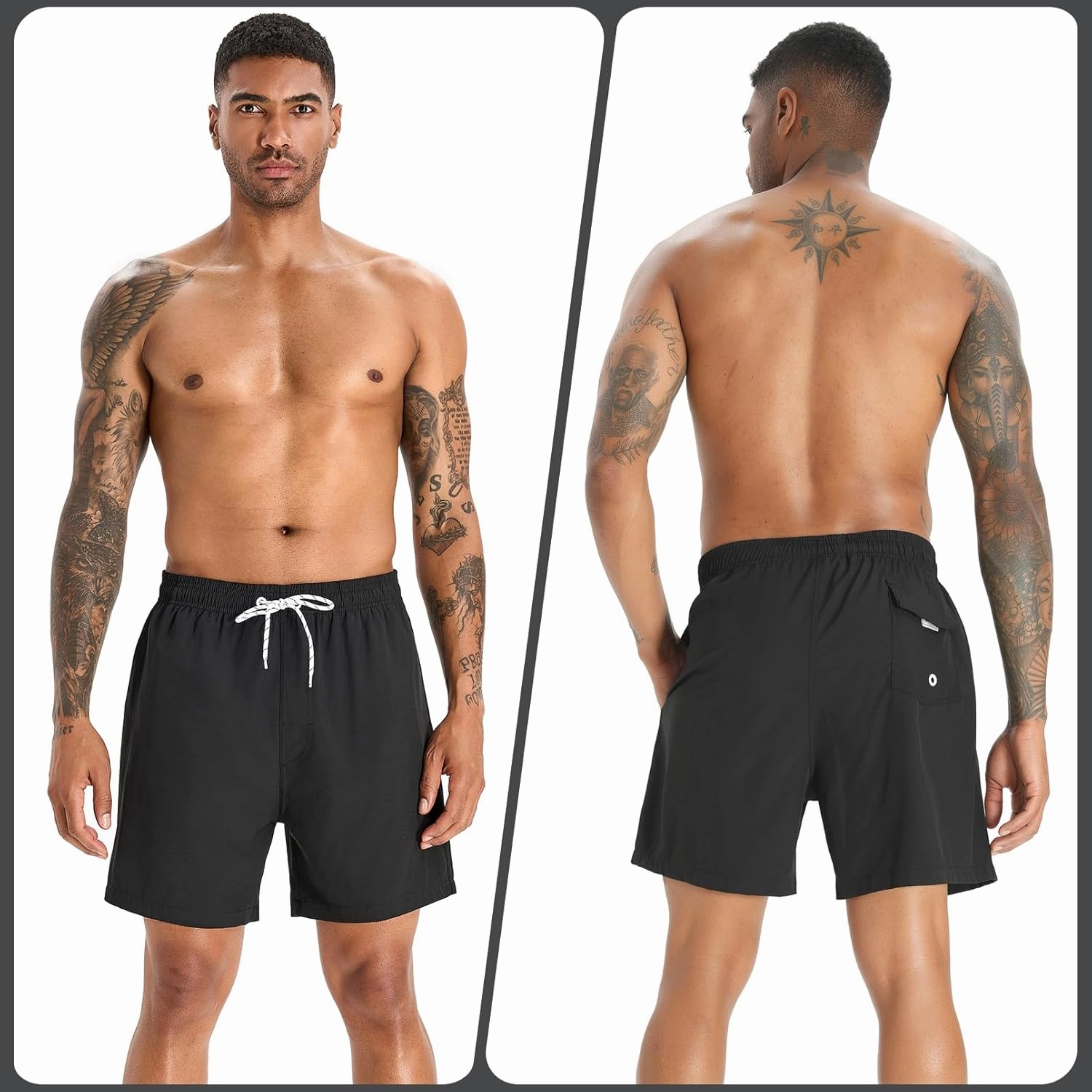 zeetoo Mens Swim Trunks with Compression Liner 5.5" Inseam Swim Shorts Quick Dry Shorts
