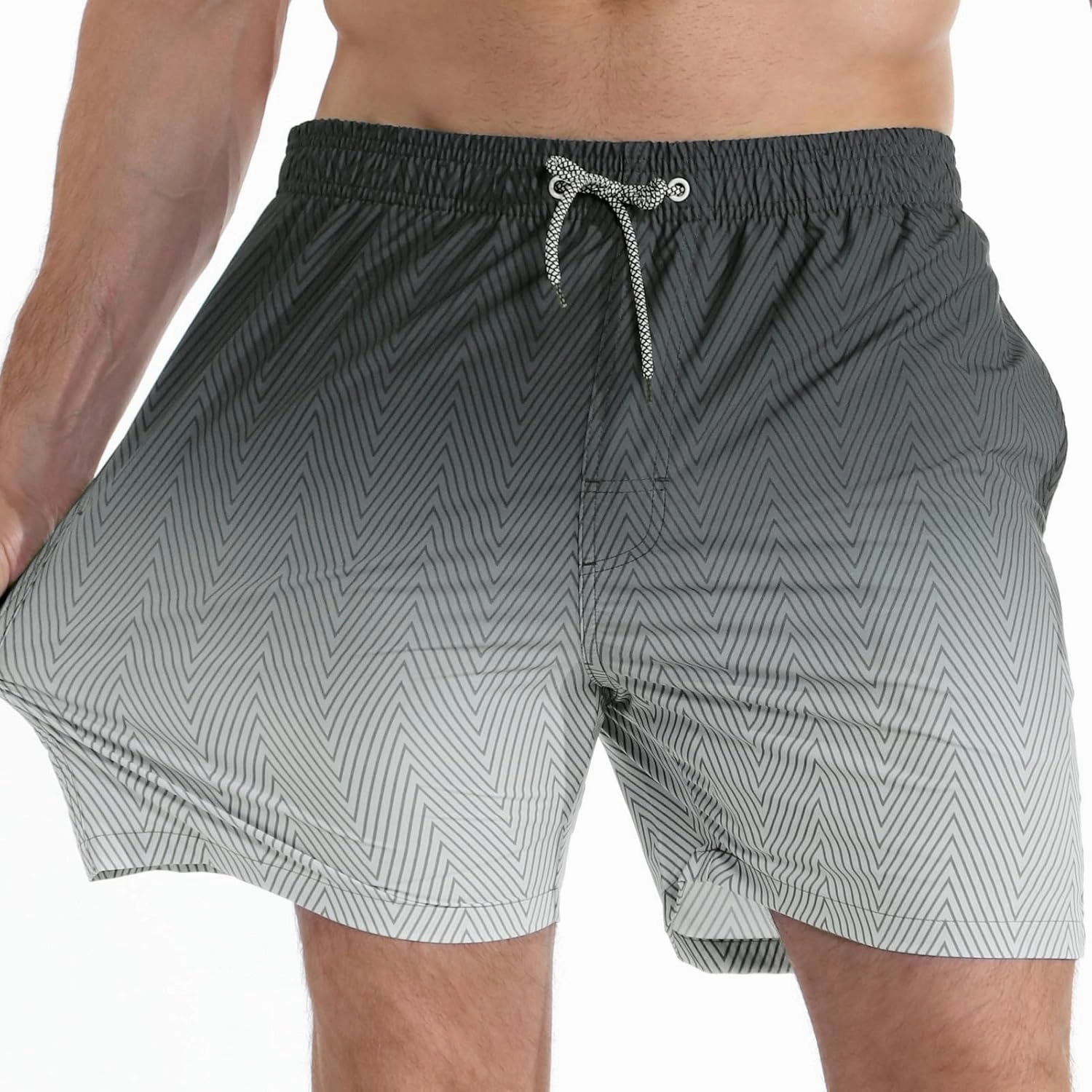 zeetoo Mens Swim Trunks with Compression Liner 5.5" Inseam Swim Shorts Quick Dry Shorts