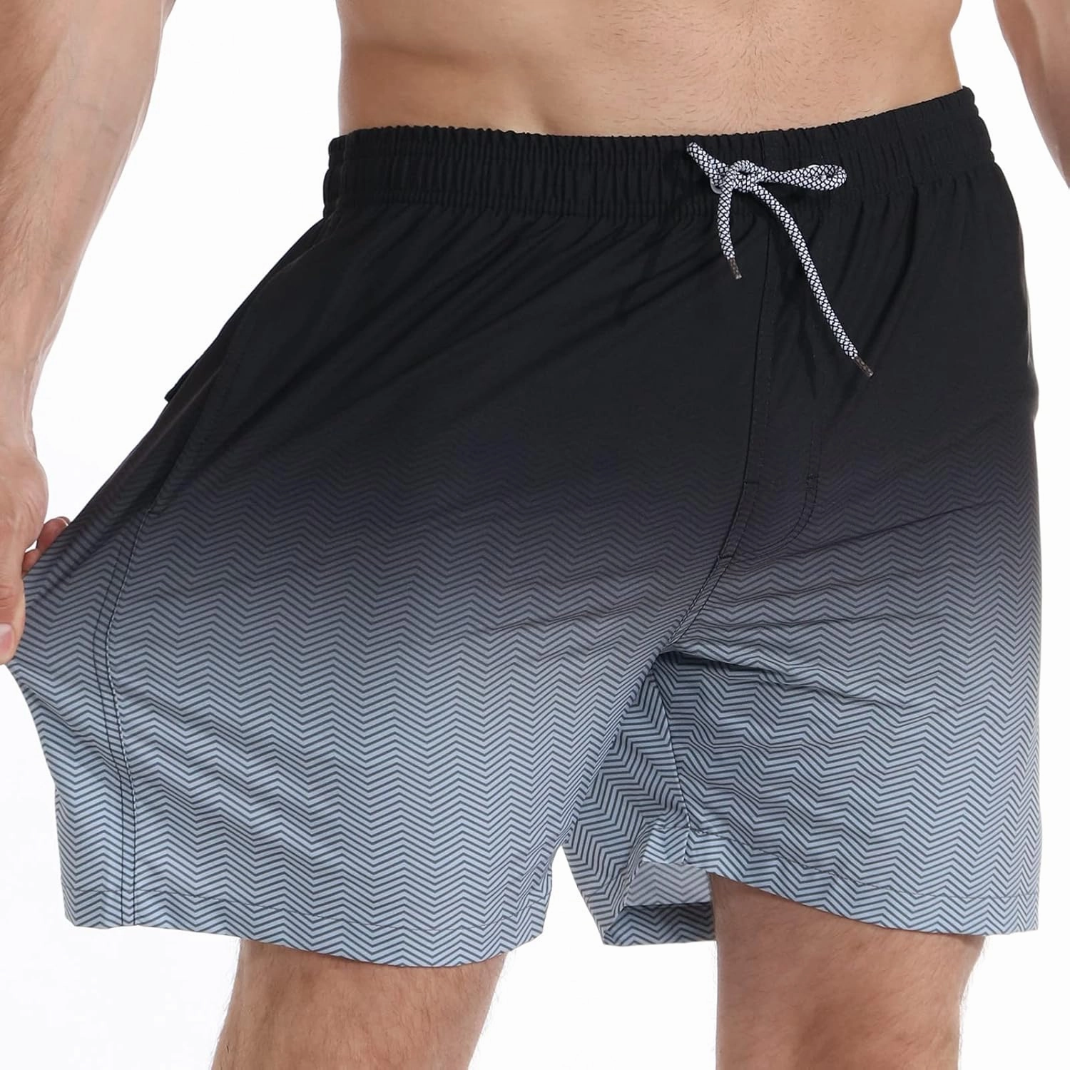 zeetoo Mens Swim Trunks with Compression Liner 5.5" Inseam Swim Shorts Quick Dry Shorts