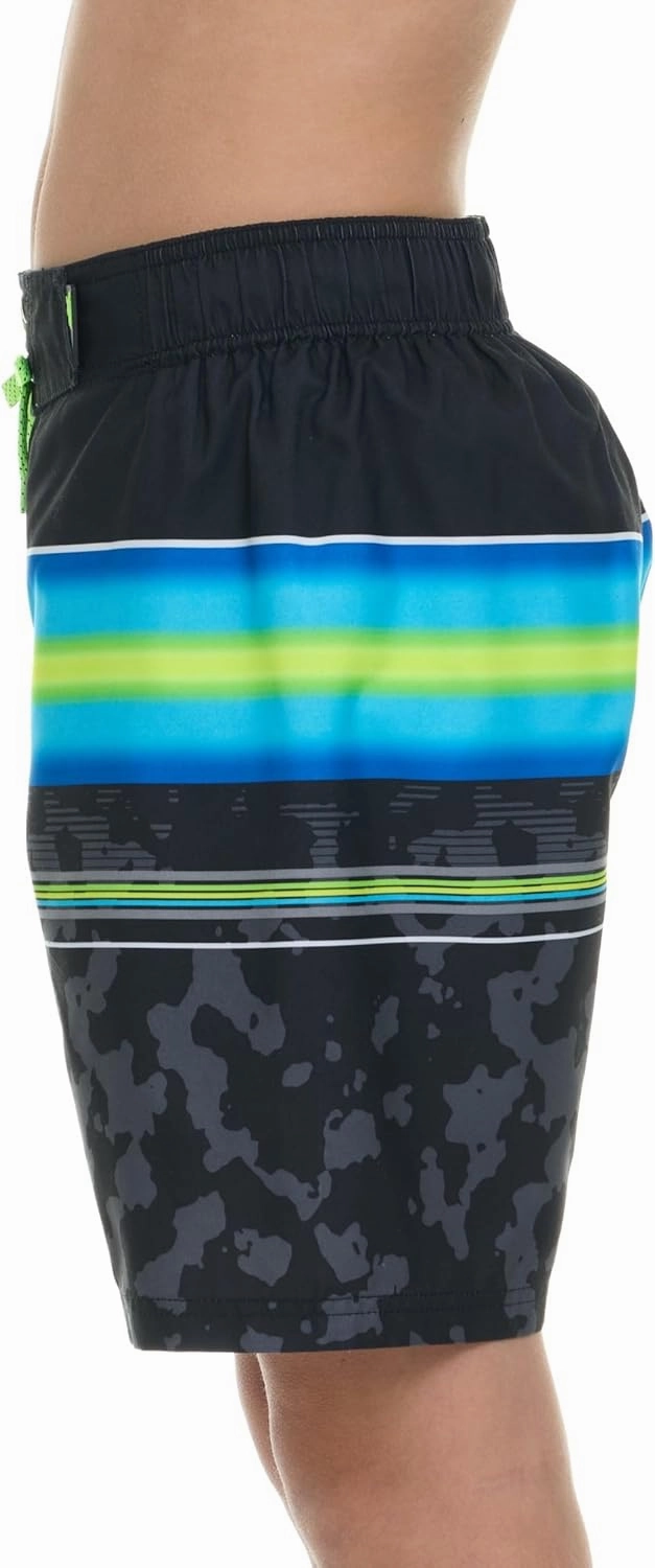 ZeroXposur Boys Swim Trunks with Compression Liner and Goggles, Quick Dry Swim Shorts
