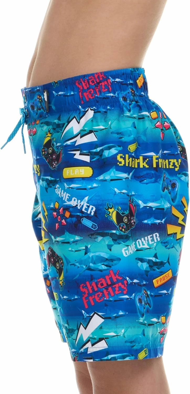 ZeroXposur Boys Swim Trunks with Compression Liner and Goggles, Quick Dry Swim Shorts